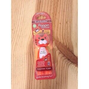 Brush Buddies Toothy Toby Poppin Extending Toothbrush Handle Soft BPA Free New!